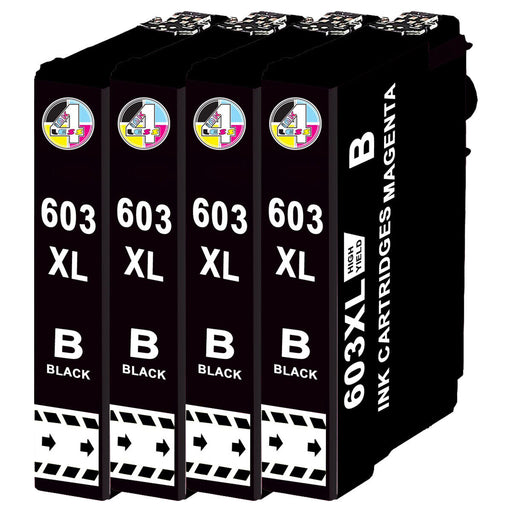 Compatible Epson 603XL High Capacity Ink Cartridge - 4 x Black