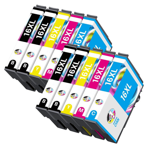 Compatible Epson 16XL High Capacity Ink Cartridge - 10 Pack (2 Sets + 2 Black)