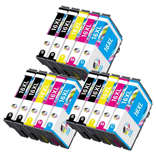 Compatible Epson 16XL High Capacity Ink Cartridge - 15 Pack (3 Sets + 3 Black)