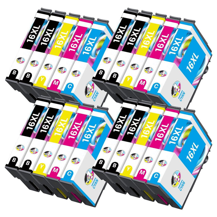 Compatible Epson 16XL High Capacity Ink Cartridge - 20 Pack (4 Sets + 4 Black)