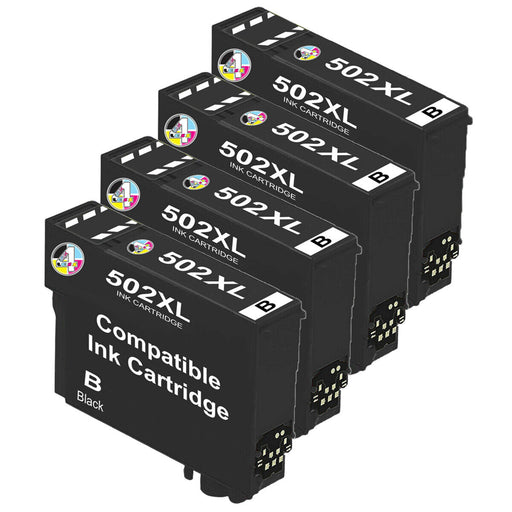 Compatible Epson 502XL High Capacity Ink Cartridge - 4 x Black