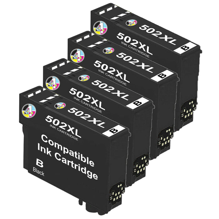 Compatible Epson 502XL High Capacity Ink Cartridge - 4 x Black