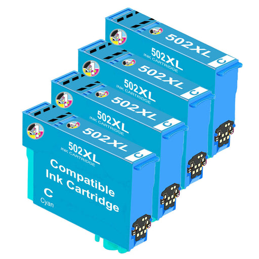 Compatible Epson 502XL High Capacity Ink Cartridge - 4 x Cyan