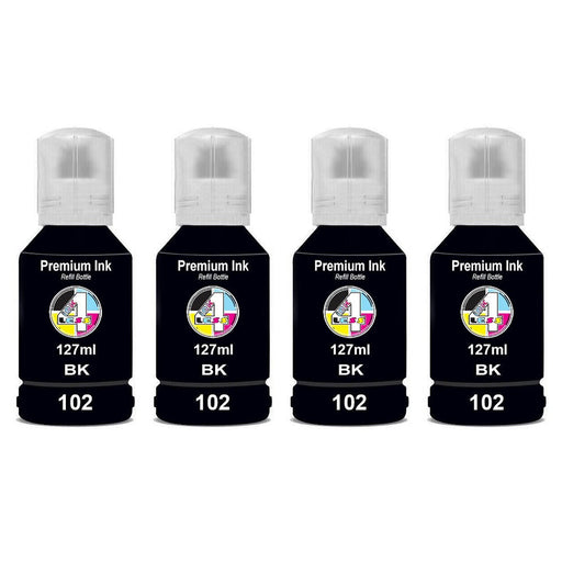 Compatible Epson EcoTank 102 Black Ink Cartridge Pack of 4