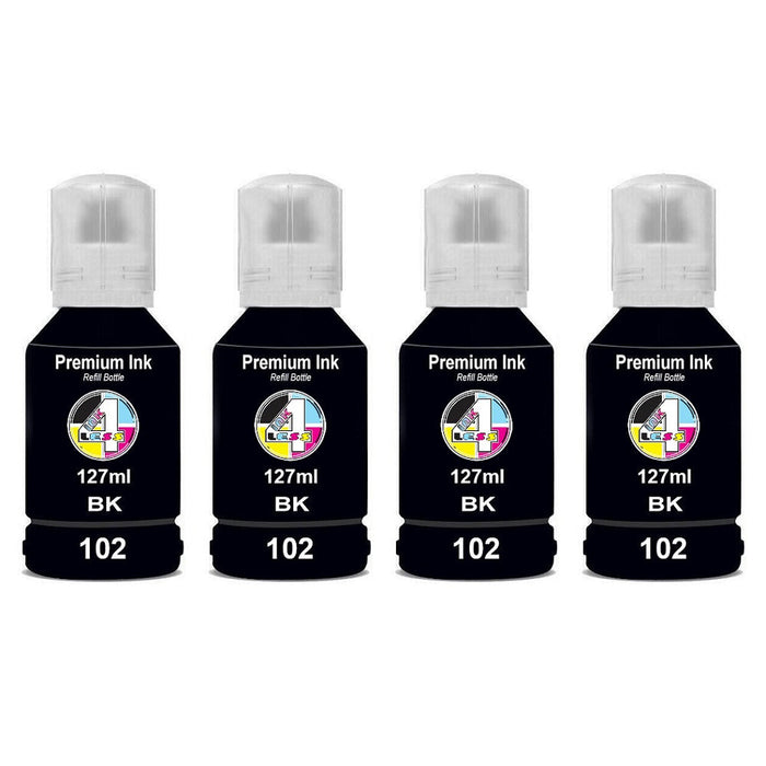 Compatible Epson EcoTank 102 Black Ink Cartridge Pack of 4