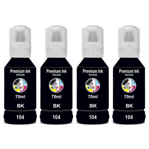 Compatible Epson EcoTank 104 Black Ink Cartridge Pack of 4