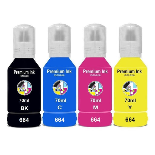 Compatible Epson EcoTank 664 Multipack High Capacity Ink Cartridges Pack of 4 - 1 Set